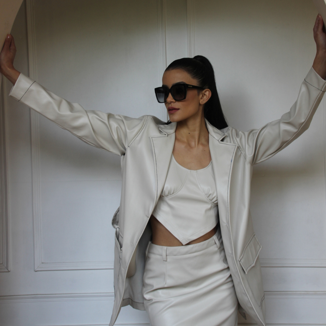 Ivory Luxe Trench - Tessuto