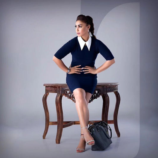 Blue Charcoal and White - Tessuto