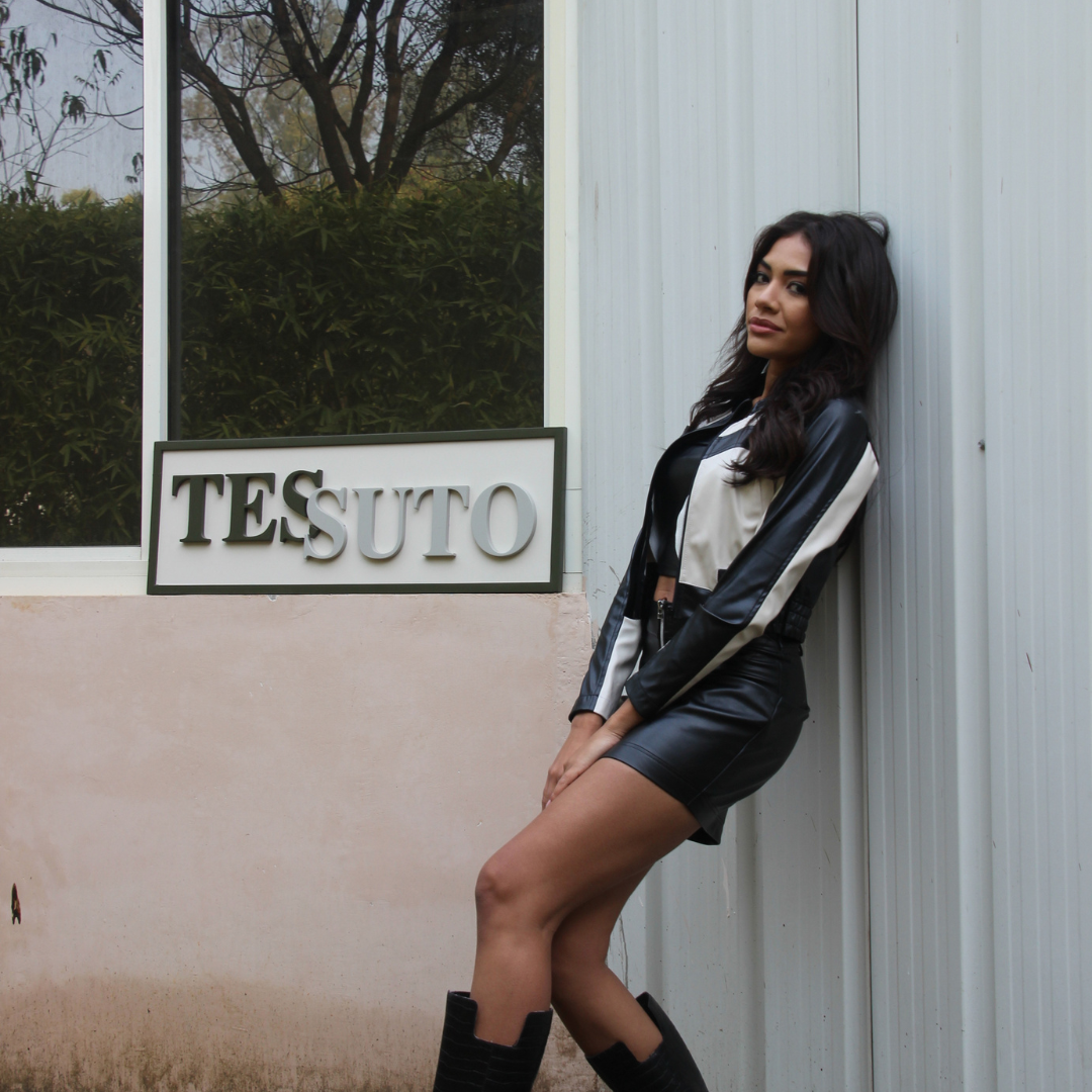 Dual Tone Biker Jacket - Tessuto