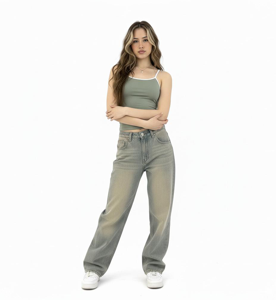 Two Toned Strappy Top - Tessuto