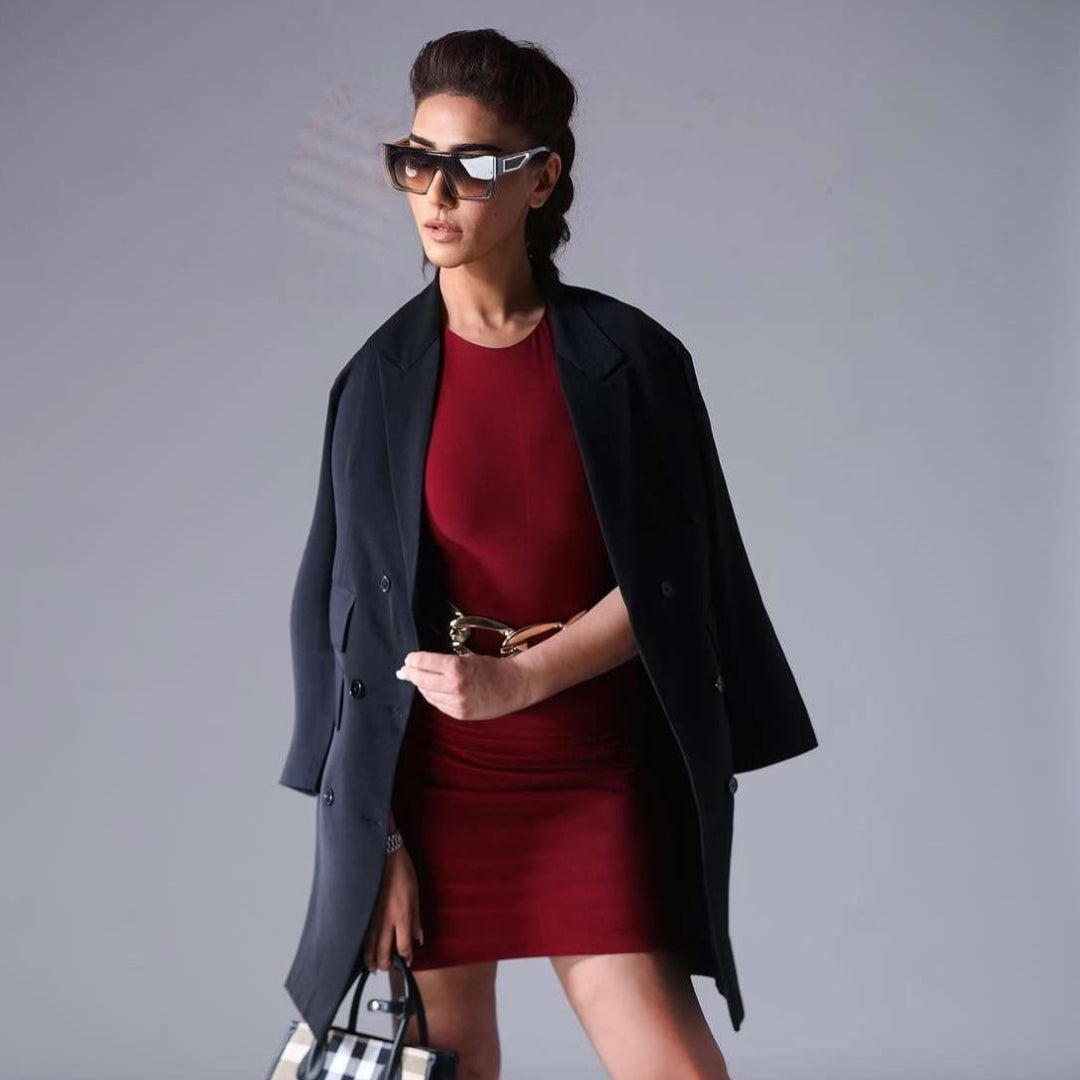 Merlot and Charcoal Black - Tessuto