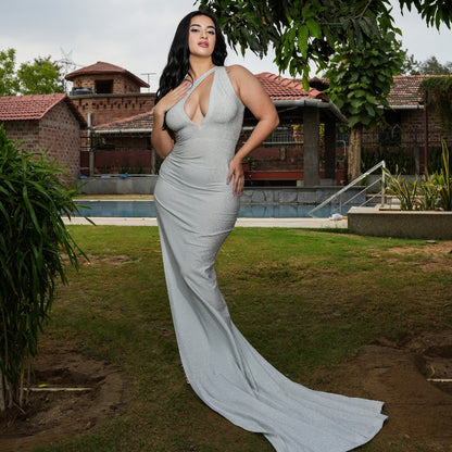 Sculpted Silver Gown - Tessuto