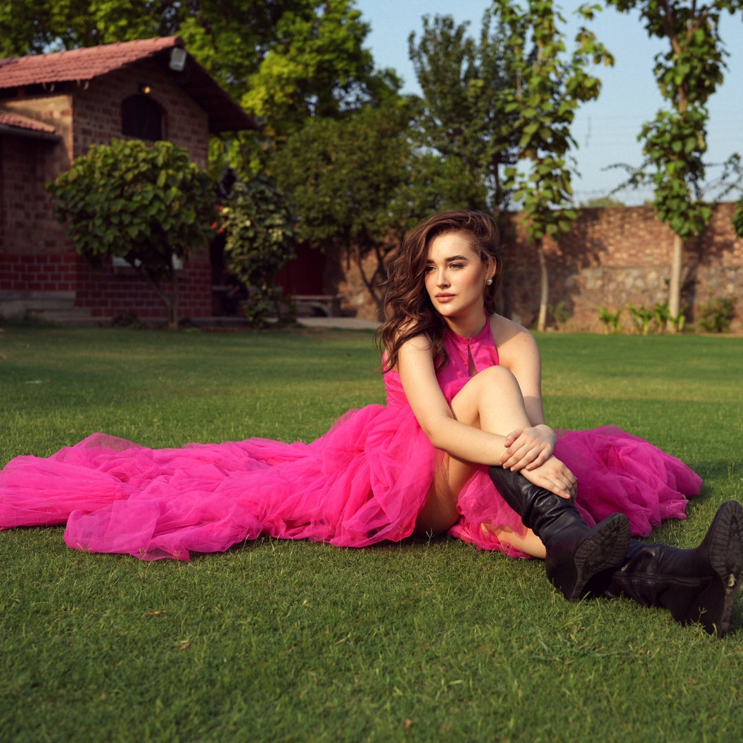 Pink Cascade Gown - Tessuto