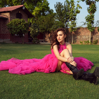 Pink Cascade Gown - Tessuto