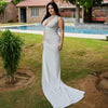Buy Best Party Wear Gown Dress for Women - Sculpted Silver Gown - Tessuto