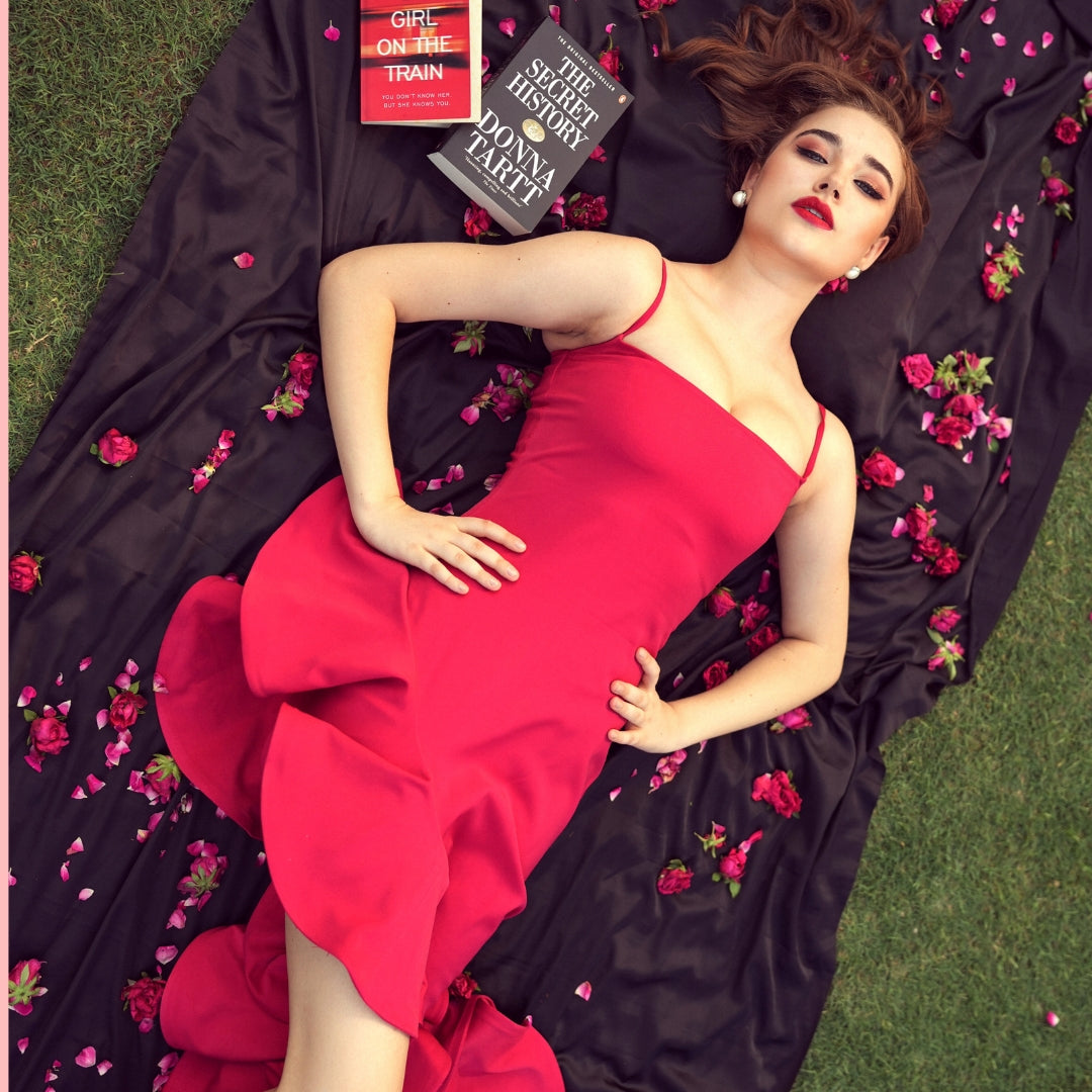 Buy Best Party Wear Gown Dress for Women - Crimson Siren Gown - Tessuto