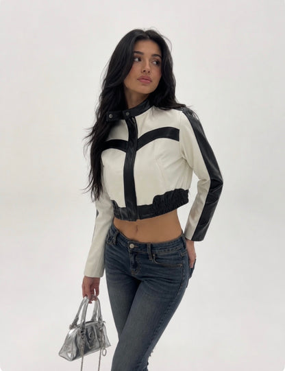 Contrast Moto Jacket