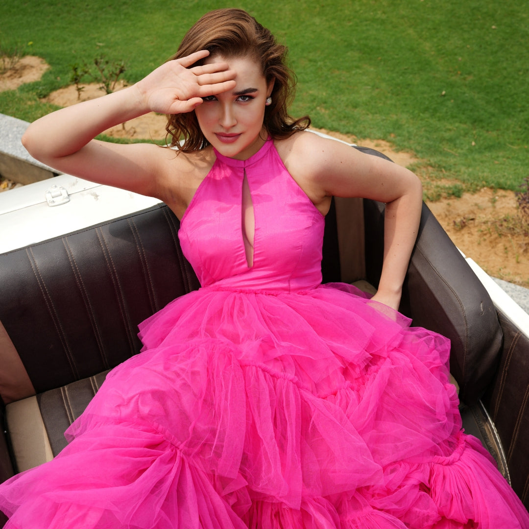 Pink Cascade Gown - Tessuto
