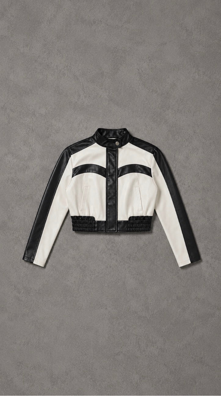 Contrast Moto Jacket