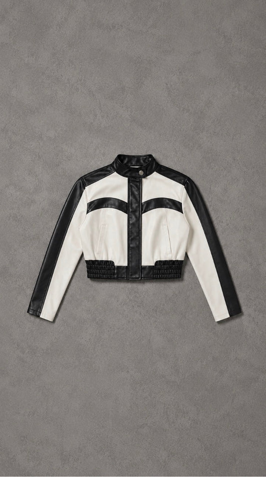Contrast Moto Jacket